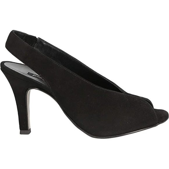 🆕 PAUL GREEN Avanti Peep Toe Slingback Pump Shoes Suede Black 9.5